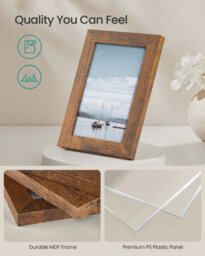 LEDREM Set Of 10 Picture Frames, Two 20 X 25 Cm (8 X 10 Inches), Four 13 X 18 Cm (5 X 7 Inches), Four 10 X 15 Cm (4 X 6 Inches), Brown - thumbnail 4