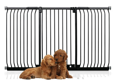 Bettacare Extra Tall Elite Dog Gate, 197Cm - 206Cm, Matt Black, Extra Tall 96.8Cm In Height, Pressure Fit Pet Gate - image 1