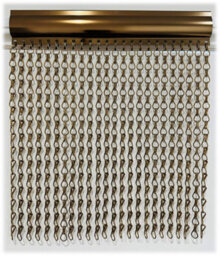 Curtains at Home Bronze Aluminium Chain Curtain Metal Door Curtain Insect Or Fly Screen Double Hook - Extra Wide - 150Cm X 210Cm Matching Header