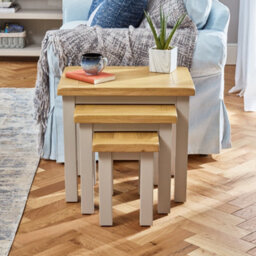 The Furniture Market Cotswold Grey Painted Nest Of 3 Tables - thumbnail 5