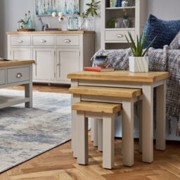 The Furniture Market Cotswold Grey Painted Nest Of 3 Tables - thumbnail 6