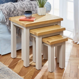 The Furniture Market Cotswold Grey Painted Nest Of 3 Tables