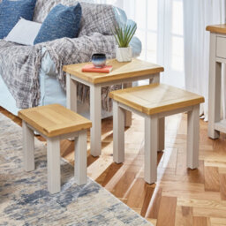 The Furniture Market Cotswold Grey Painted Nest Of 3 Tables - thumbnail 4