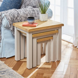 The Furniture Market Cotswold Grey Painted Nest Of 3 Tables - thumbnail 2