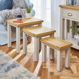 The Furniture Market Cotswold Grey Painted Nest Of 3 Tables - thumbnail 3