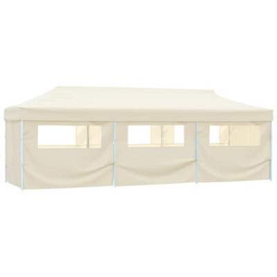 Walplus Folding Pop-Up Party Tent Garden Gazebo Canopy With 8 Sidewalls 3X9 M Cream - image 1