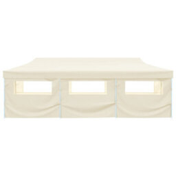 Walplus Folding Pop-Up Party Tent Garden Gazebo Canopy With 8 Sidewalls 3X9 M Cream - thumbnail 3