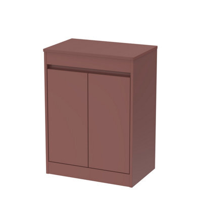 Balterley Chartley Contemporary Floor Standing 2 Door Vanity Unit With Laminate Worktop, 600mm, Smoked Red - image 1