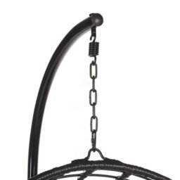 Beliani Hanging Chair With Stand Aspio Pe Rattan Black - thumbnail 8