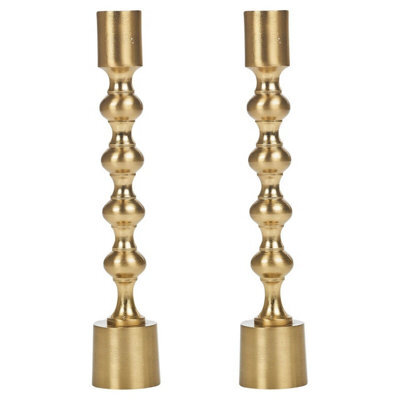 Urbn-Living Gold, Set Of 2 - Elegant Candlestick Holders - 23X6X6Cm - image 1