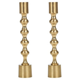 Urbn-Living Gold, Set Of 2 - Elegant Candlestick Holders - 23X6X6Cm