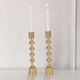 Urbn-Living Gold, Set Of 2 - Elegant Candlestick Holders - 23X6X6Cm - thumbnail 2