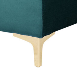 Beliani Aura Teal Velvet Tufted Ottoman Footstool With Gold Legs, W80 X D80 X H41Cm - thumbnail 5