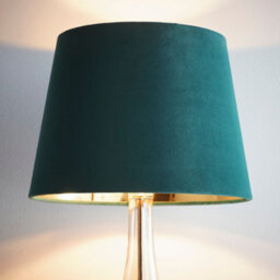 "K Living 14"" Green Velvet Empire Tapered Shade Gold Innet" - thumbnail 2