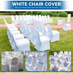 10Pcs White Chair Covers Dining Spandex Slip Seat Cover Wedding Party - thumbnail 6