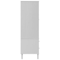 Berkfield Wardrobe Senja Rattan Look White 90X55X175 Cm Solid Wood Pine - thumbnail 7