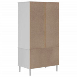 Berkfield Wardrobe Senja Rattan Look White 90X55X175 Cm Solid Wood Pine - thumbnail 8