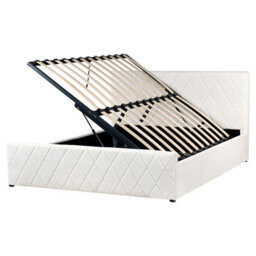 Beliani Ottoman Bed Boucle Rochefort 160 X 200 Cm (Eu King Size) Off-White - thumbnail 4