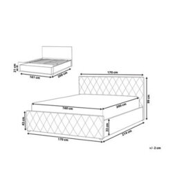 Beliani Ottoman Bed Boucle Rochefort 160 X 200 Cm (Eu King Size) Off-White - thumbnail 3
