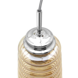Long Life Lamps Company Vintage Pendant Light Fitting Chrome Spiral Retro Glass Ceiling Light Shade Smoked Amber M0119 - thumbnail 5