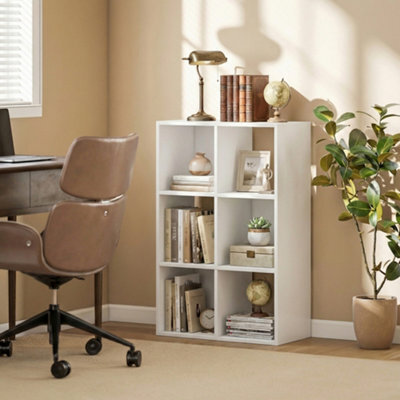 Homcom Industrial Storage Shelf, Bookcase, Bookshelf, White Wood Effect - image 1