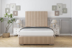 "Sloomy Langston Pebble Plush Bed Frame With Mattress With 50"" Upholstered Headboard 2'6 Small Single" - thumbnail 1