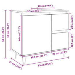 Berkfield Bathroom Cabinet Sonoma Oak 65X33X60 Cm Engineered Wood - thumbnail 9