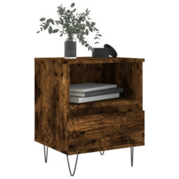 Berkfield Bedside Cabinets 2 Pcs Smoked Oak 40X35X50 Cm Engineered Wood - thumbnail 3