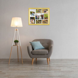 AK Frames 20X16 Gold Modern Multi Photo Frame With White Mount - Holds 9 Apertures (2X) 7X5, (7X) 6X4 Photos - thumbnail 3