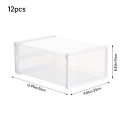 Living And Home White 12 Pcs Dustproof Plastic Shoe Storage Box - thumbnail 7
