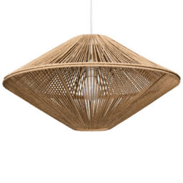 Wyld And Coco Natural Paper Rope Pendant Lamp Open-Weave Diamond Shade, 600mm Diameter, 1250mm Drop - thumbnail 5
