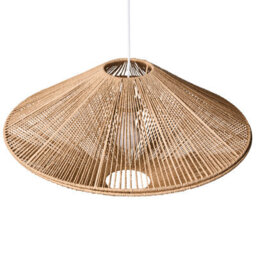 Wyld And Coco Natural Paper Rope Pendant Lamp Open-Weave Diamond Shade, 600mm Diameter, 1250mm Drop - thumbnail 4
