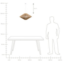 Wyld And Coco Natural Paper Rope Pendant Lamp Open-Weave Diamond Shade, 600mm Diameter, 1250mm Drop - thumbnail 8