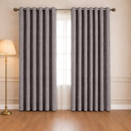 Oxford Homeware Eyelet Linen Effect Curtains Mocha Fully Lined 100% Blackout Thermal Insulated Curtain Pair (W)168Cmx(L)228Cm - thumbnail 8