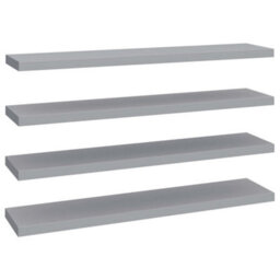 Berkfield Floating Wall Shelves 4 Pcs Grey 120X23.5X3.8 Cm Mdf - thumbnail 2