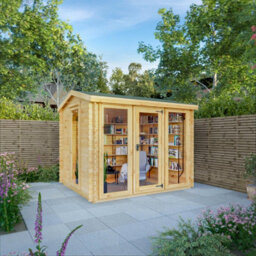 Waltons 3M X 2.5M Wooden 19mm Garden Log Cabin Summerhouse Apex Shed 10Ft X 8Ft - thumbnail 2
