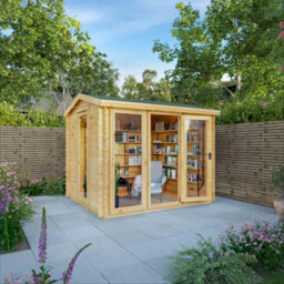 Waltons 3M X 2.5M Wooden 19mm Garden Log Cabin Summerhouse Apex Shed 10Ft X 8Ft - thumbnail 3