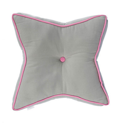 Homescapes Grey And Pink Star Floor Cushion - image 1