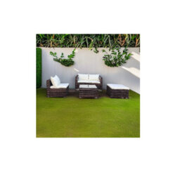 Evre Brown 4 Seat Outdoor Rattan Garden Furniture Sofa Set - Malaga With Coffee Table - thumbnail 3