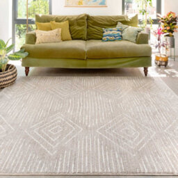 Loomed Beige Moroccan Berber Diamond Geometric Living Area Rug 120X170Cm - thumbnail 2