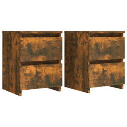 Vidaxl Bedside Cabinets 2 Pcs Smoked Oak 30X30X40 Cm Engineered Wood - thumbnail 1