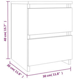 Vidaxl Bedside Cabinets 2 Pcs Smoked Oak 30X30X40 Cm Engineered Wood - thumbnail 9