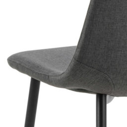 Wyld Haus Mombasa 900mm Matt Black Ceramic Round Dining Table With 4 Light Grey Fabric Chairs - thumbnail 8