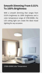 Yeelight Smart Led Ceiling Light Pro Wifi Dimmable 2700 6500K Voice Control Homekit - thumbnail 2