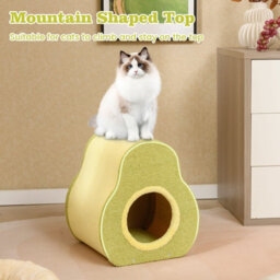 Costway Avocado-Shaped Cat House Cute Cat Shelter 35 X 33 X 40 Cm-Green - thumbnail 8
