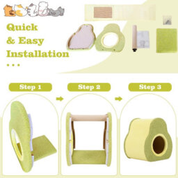 Costway Avocado-Shaped Cat House Cute Cat Shelter 35 X 33 X 40 Cm-Green - thumbnail 7