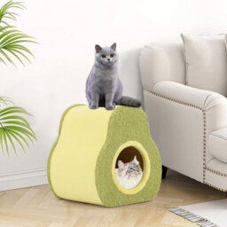 Costway Avocado-Shaped Cat House Cute Cat Shelter 35 X 33 X 40 Cm-Green - thumbnail 6