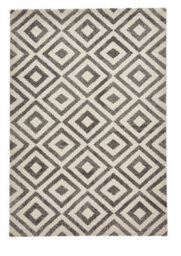 Grey/white Geometric Modern Easy To Clean Rug For Dining Room -120Cm X 170Cm - thumbnail 9