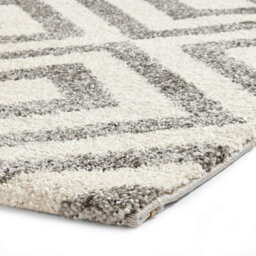 Grey/white Geometric Modern Easy To Clean Rug For Dining Room -120Cm X 170Cm - thumbnail 5