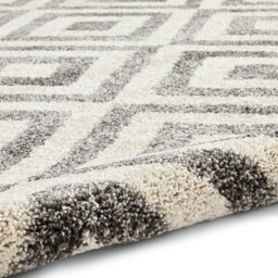 Grey/white Geometric Modern Easy To Clean Rug For Dining Room -120Cm X 170Cm - thumbnail 7